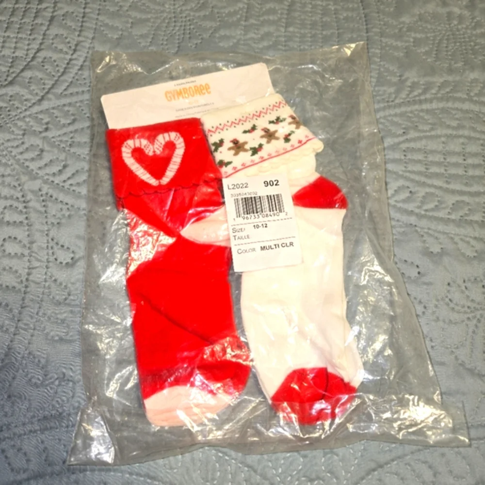 Gymboree Girl's 10-12 2pk Holiday Socks NEW